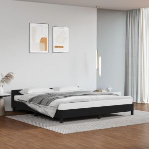 Cama con cabecero sin colchón negro 160x200 cm es2705