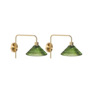 Conjunto de 2 lámparas de pared sumpul metal dorado