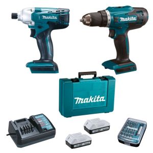 Taladro inalámbrico df4880 + llave de impacto td127d con batería y cargador