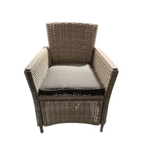 Sillón de ratán sintético y acero chillvert turin 65x68,5x93,5 cm con cojín