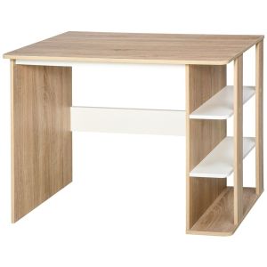 Mesa de escritorio 100x55x74 cm tablero de partículas bicolor Homcom