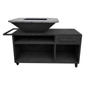 Barbacoa grande con mueble y plancha acero