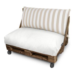 Cojín para palets toldotex blanco-crudo set: asiento 120x80x20 (blanco-liso