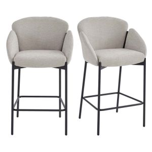 Candice-silla de bar de tela beige (x2)