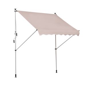 Toldo manual retráctil poliéster, aluminio, hierro color beige