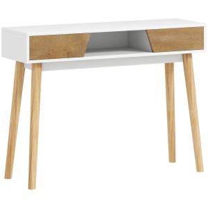 Mesa consola 100x30x75 cm color blanco Homcom