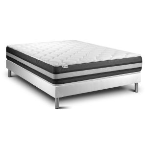 Conjunto vital spring zen 140 x 190 cm somier kit blanco