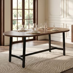 Mesa de comedor para 6 a 8 personas marron 75x180x80cm