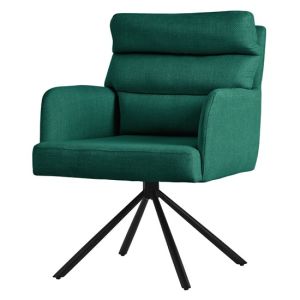 Silla de comedor giratoria verde oscuro asiento