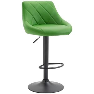 Taburete de bar moderno - polipiel verde - 1 ud.