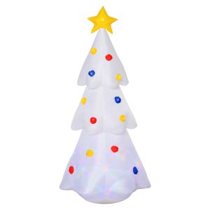 Árbol de navidad inflable poliéster color blanco 67x61x158 cm homcom