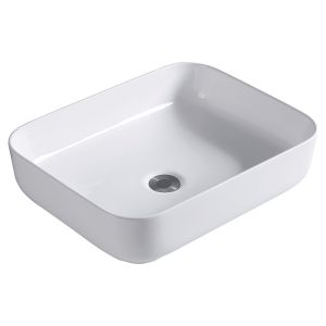 Ondee - lavabo rectangular para colocar ida blanco - 50x38,5cm - cerámica