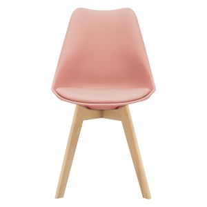 Juego de 6 sillas de comedor fläten  82x49x54cm polipiel - rosa [en.casa]