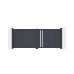 Puerta batiente de aluminio 3m giona h.120cm