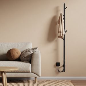 Emke toallero eléctrico Wi-Fi 150x12,5 cm negro mate control app tuya