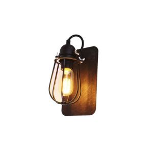 Aplique de pared metalico vintage E27 60 w color negro 15 x 22