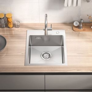 Fregadero de cocina - acero inoxidable cepillado - 40x45cm - 1 cubeta - mon