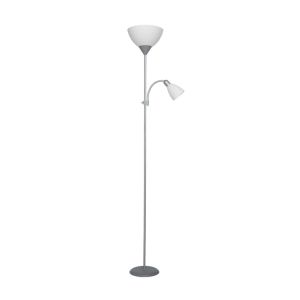 Lámpara de pie milo 2 luces, elegante y moderna en plata