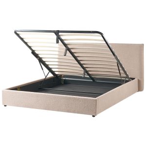 Cama con almacenaje lavaur bouclé gris pardo 180 x 200 cm