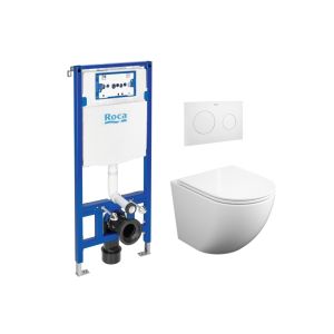 Roca duplo pl10 blanco mate + wc kp round smart 52