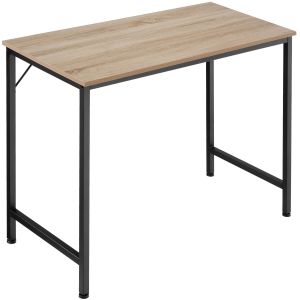 Escritorio estilo industrial estructura de acero 80 cm madera clara