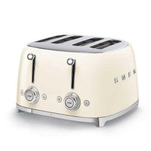 Tostadora smeg 4 rebanadas años 50 - 2000w b crema tsf03creu