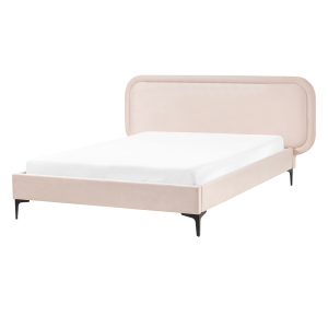 Cama terciopelo suzette 140 x 200 cm beige claro