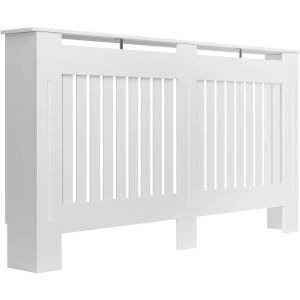 Cubierta para radiador de lamas, mdf, carga 5 kg, 152,5 x 19 x 82 cm