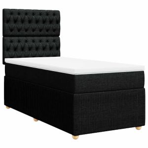 vidaXL cama box spring con colchón tela negro 80x200 cm