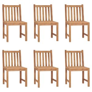 vidaXL sillas de jardín 6 unidades madera maciza de teca