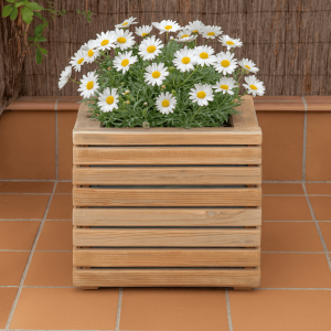 Jardinera luxe de madera tratada vidahuerto 40x40x40 cm.
