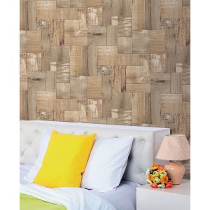 Papel pintado tnt textura madera miel