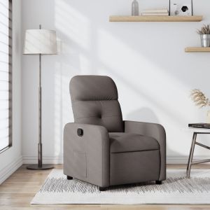 Sillón reclinable de tela gris taupe qweo2101