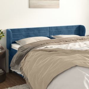 Cabecero de terciopelo azul oscuro 183x23x78/88 cm eso3295