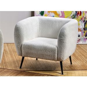 Sillon buster rizo suave blanco roto 81x74x70 cms