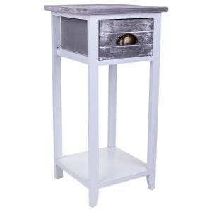 Mesita de madera blanca 30x30x63