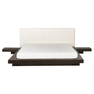 Cama bouclé zen 160 x 200 cm fresno oscuro