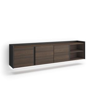 Mueble tv, 207x35x50cm, colgado, suspendido, LED rf4643