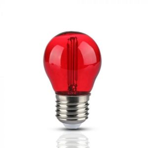 Bombilla LED E27 filamento 2w g45 rojo - silamp