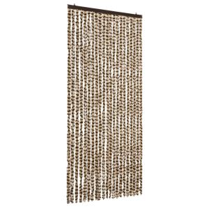 vidaXL cortina mosquitera beige y marrón chenilla 90x220 cm