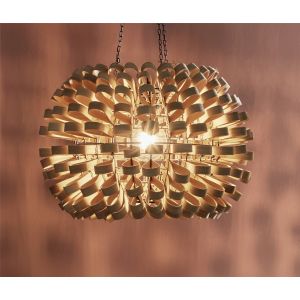 Lampara techo eos bola cintas fibra natural 40d cms. 40d cms