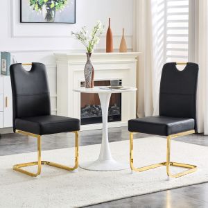 Silla de comedor pu negro para comedor estudio u oficina set de 2