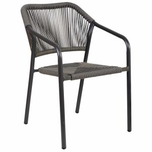 Silla de ratan sintético gris 56x60x80