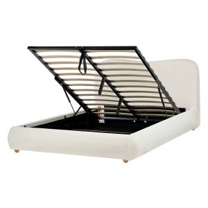 Cama con almacenaje blagnac bouclé blanco crema 140 x 200 cm