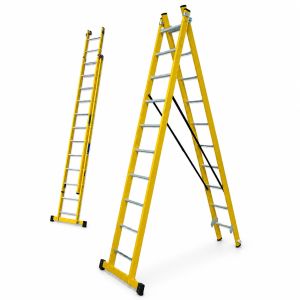 Escalera transformable doble trf2-10 Peldaños x 2 todo fibra