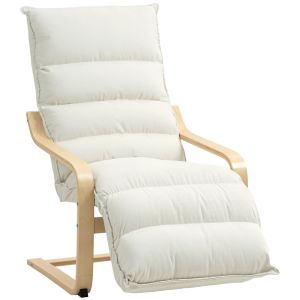 Sillón de salón 67x114x105 cm terciopelo color beige Homcom