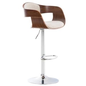 Taburete de bar moderno - tela - nogal crema
