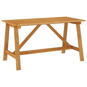 vidaXL mesa de comedor de jardín madera maciza de acacia 140x73x73,5cm