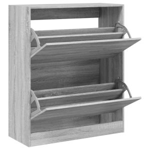 vidaXL zapatero de madera de ingeniería gris sonoma 80x34x96,5 cm