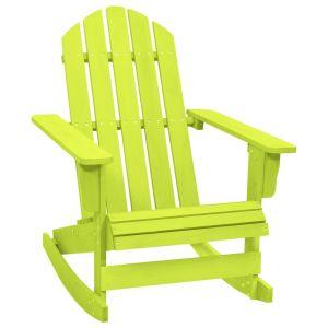 vidaXL silla mecedora de jardín adirondack madera maciza abeto verde